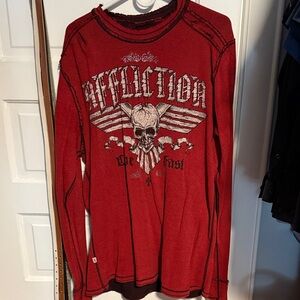 Affliction Crimson Skull Graphic Tee